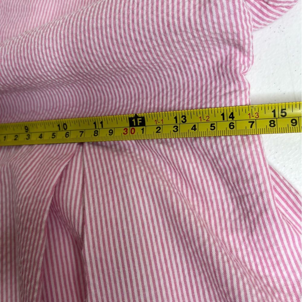 Christian Caliendo Pink White Stripe Seersucker Halter Bow Dress Women Small - Picture 13 of 16